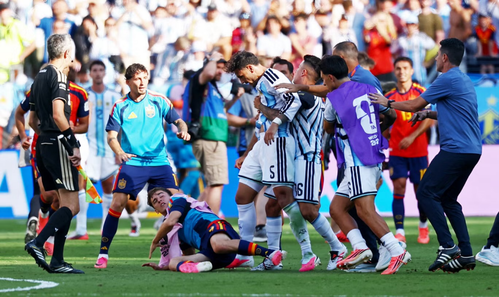FIFA has launched an investigation into the post-match altercation after Spain defeated Argentina in the 2026 World Cup final. Sanctions could follow.