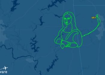 Pilot Recreates Mona Lisa In Sky Over Oklahoma and Arkansas During Four-Hour Flight: VIDEO