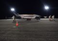 The U.S. X-37B Orbital Test Vehicle on the runway at NASA's Kennedy Space Center after landing in October 2019