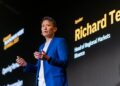 Richard Teng, now Binance's co-CEO, speaks on stage at Binance Blockchain Week in Istanbul in 2023